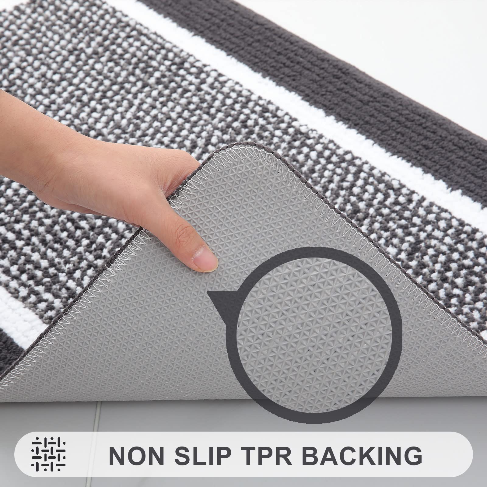 Colorxy Indoor Door Mat, Non-Slip Absorbent Resist Dirt Entrance Mat, Sturdy Low-Profile Inside Floor Carpet Mats, Washable Front Entry Doormats For Entryway, 59''X20'', Dark Grey